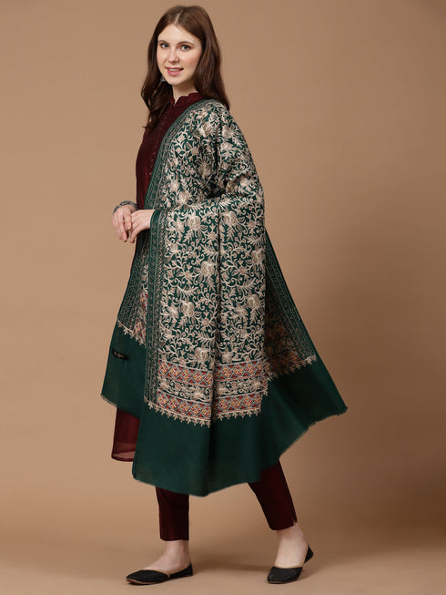 Women's Aari Embroidery Wool Shawl